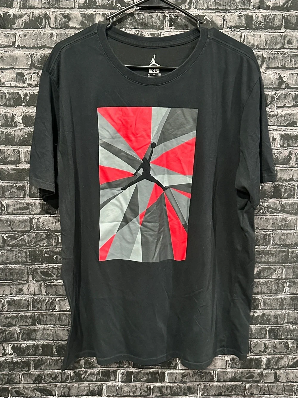 Jordan Black Short Sleeve Tee with Red & Gray Graphic